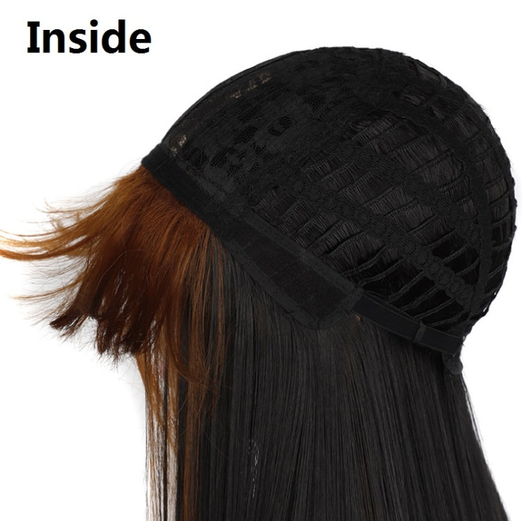 Color Bleaching And Dyeing Double Sideburns With Bangs Long Straight Hip-Hop Wig