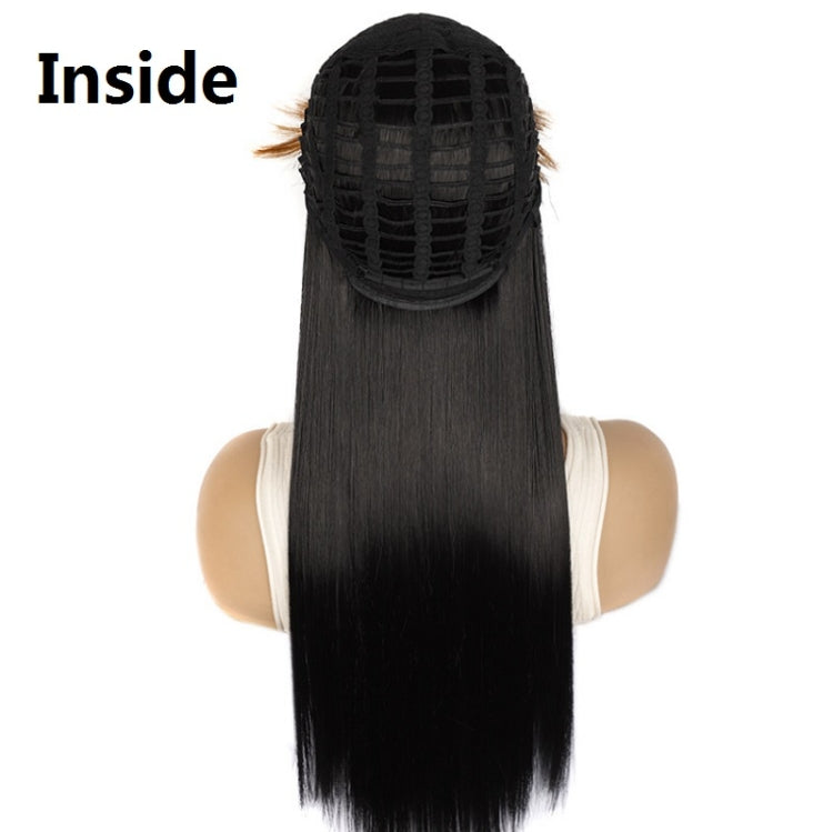 Color Bleaching And Dyeing Double Sideburns With Bangs Long Straight Hip-Hop Wig
