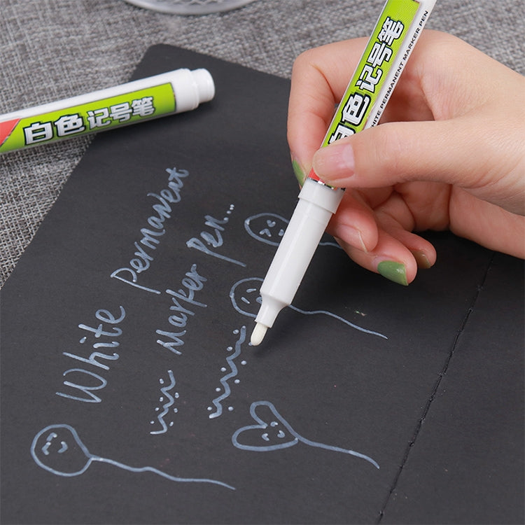 2 PCS DIY Waterproof Permanent Paint Marker Pens Sharpie White 6mm Craftwork Oil Pen