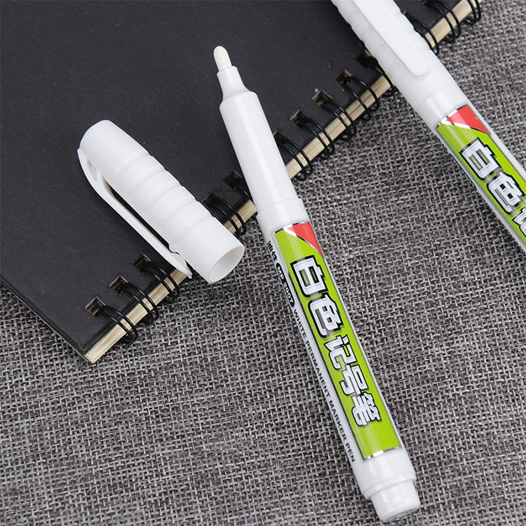 2 PCS DIY Waterproof Permanent Paint Marker Pens Sharpie White 6mm Craftwork Oil Pen