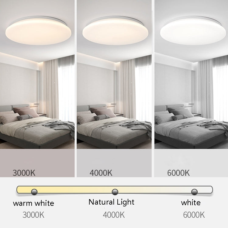QSXDD-TJ Waterproof Ceiling Light LED Bathroom Moisture-Proof Dust-Proof Circular Ceiling Lamp, Power source: 18W 350mm(White Light)