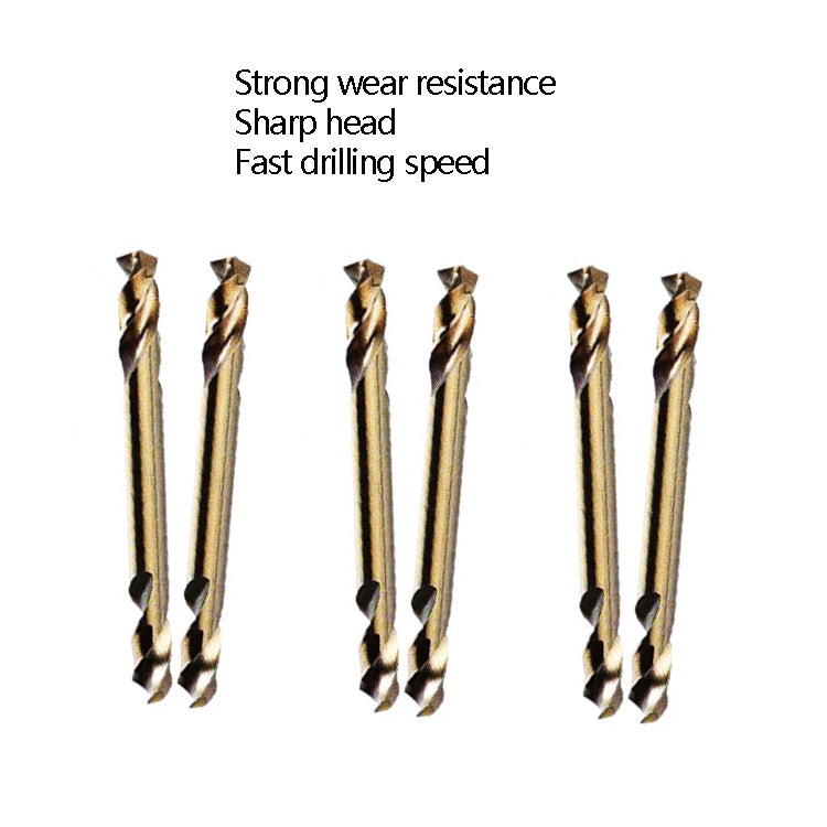 10 PCS M35 Cobalt-Containing Twist Drill Bit High-Speed Steel Double Head Metal Steel Plate Expansion Hole Drill, Model: Double Head 4.5mm