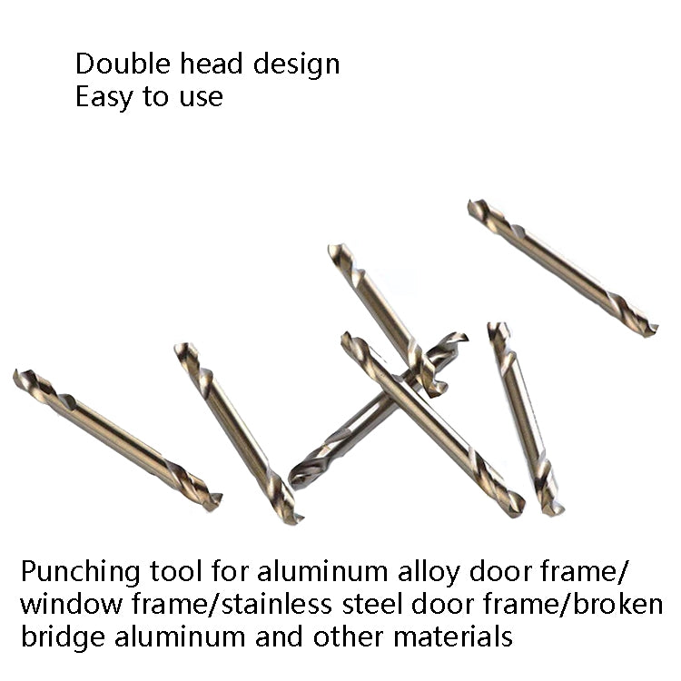 10 PCS M35 Cobalt-Containing Twist Drill Bit High-Speed Steel Double Head Metal Steel Plate Expansion Hole Drill, Model: Double Head 4.5mm