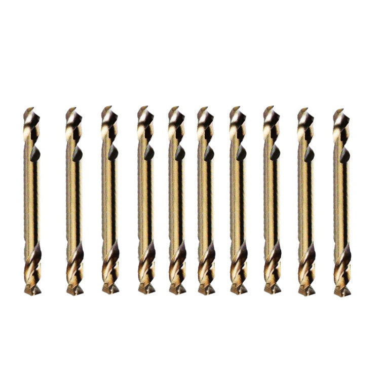 10 PCS M35 Cobalt-Containing Twist Drill Bit High-Speed Steel Double Head Metal Steel Plate Expansion Hole Drill, Model: Double Head 5.2mm