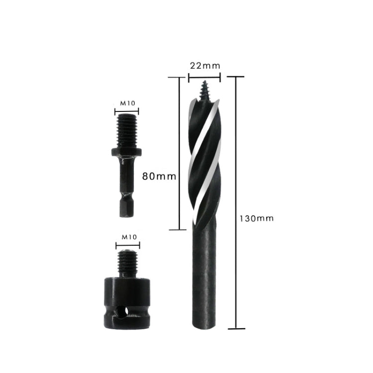 2 Sets Electric Wrench Hole Opener Woodman Door Lock Rhinestone Drill Template Rejection Drill Bit, Model: 22mm