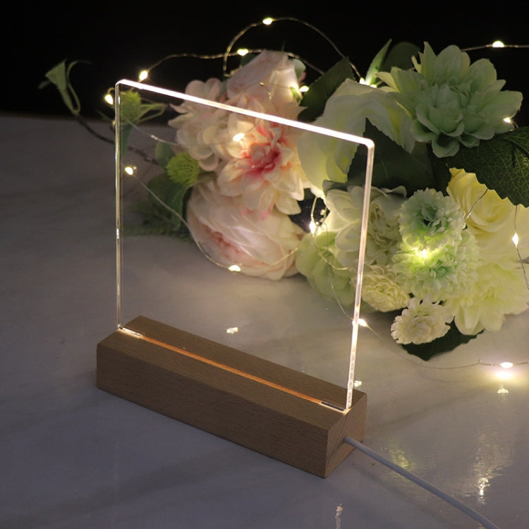 3D LED Blank Unengraved Acrylic Beech Base Night Light