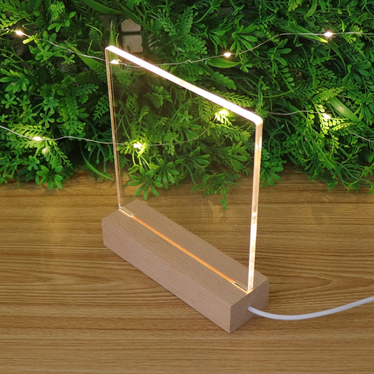 3D LED Blank Unengraved Acrylic Beech Base Night Light