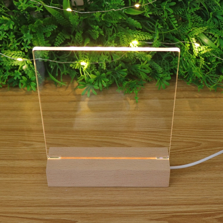 3D LED Blank Unengraved Acrylic Beech Base Night Light