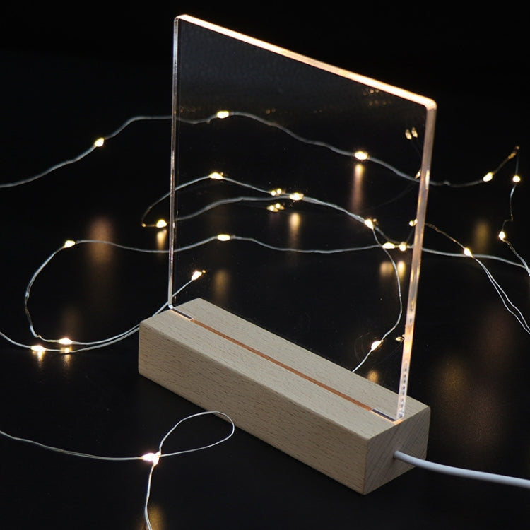 3D LED Blank Unengraved Acrylic Beech Base Night Light