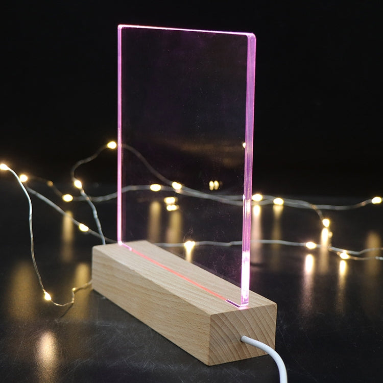 3D LED Blank Unengraved Acrylic Beech Base Night Light