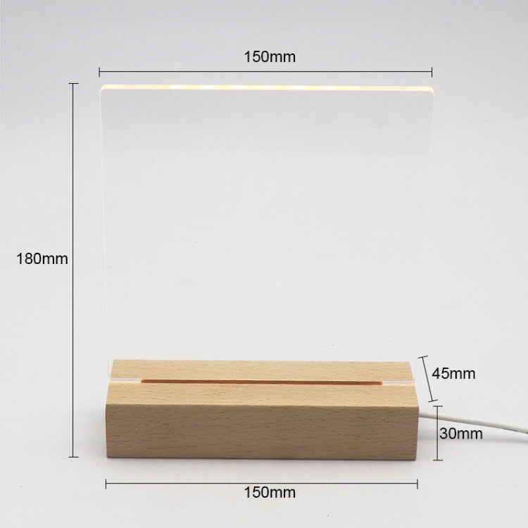 3D LED Blank Unengraved Acrylic Beech Base Night Light