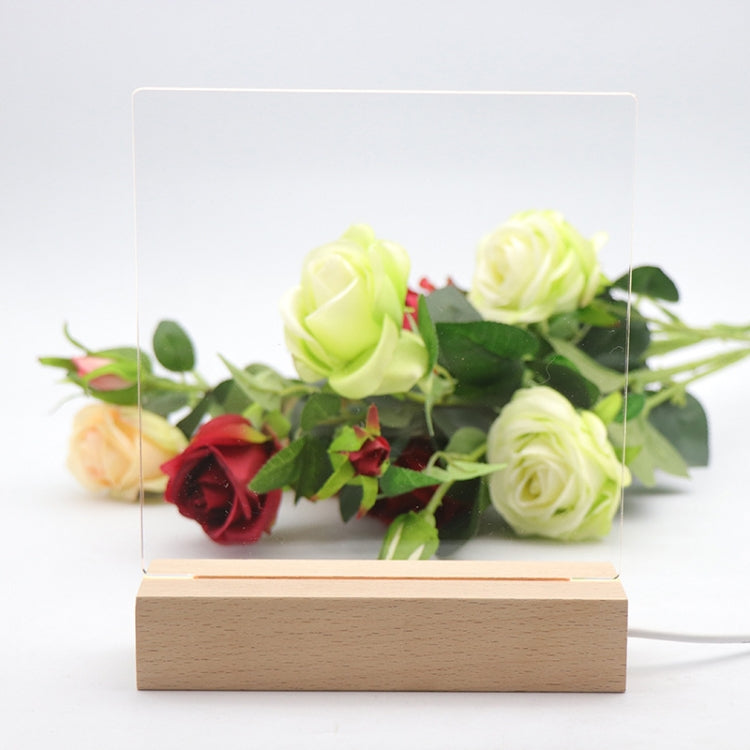 3D LED Blank Unengraved Acrylic Beech Base Night Light