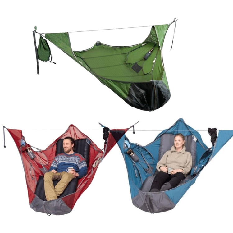 Family Outdoor Camping Portable Hammock Anti-Tear Anti-Mosquito Climbing Hammock(Green)