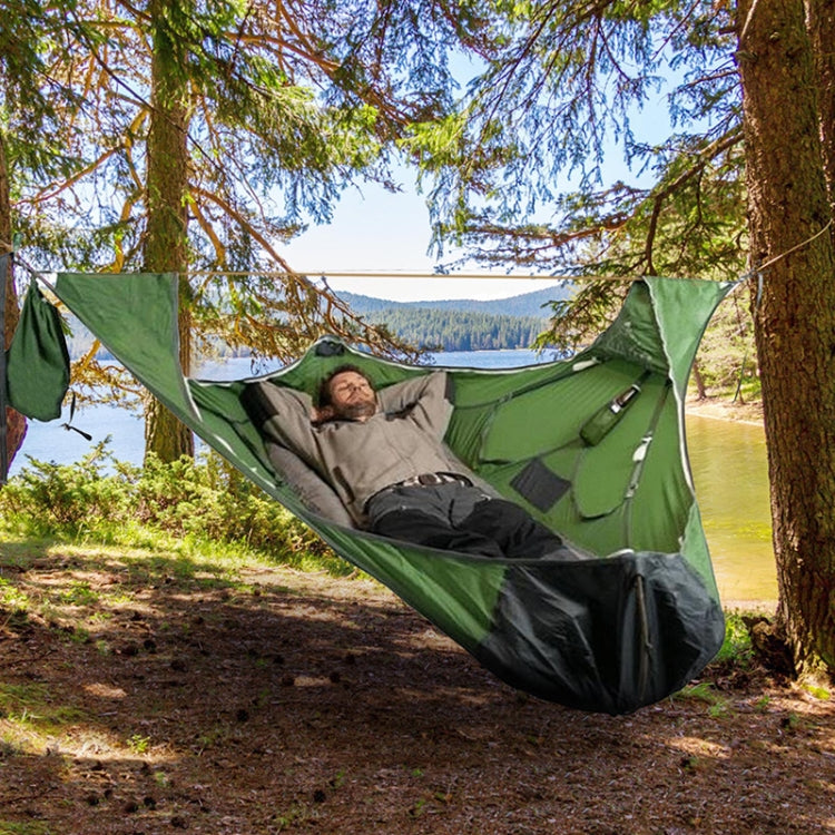 Family Outdoor Camping Portable Hammock Anti-Tear Anti-Mosquito Climbing Hammock(Green)