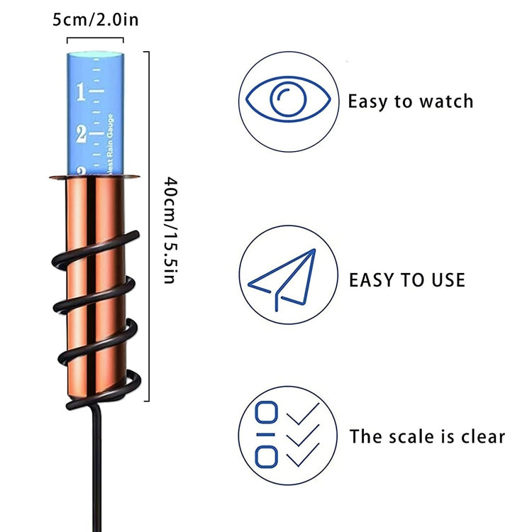 YQ-001 Movable Garden Lawn Pole Copper Pipe Spiral Anti-Falling Rain Gauge