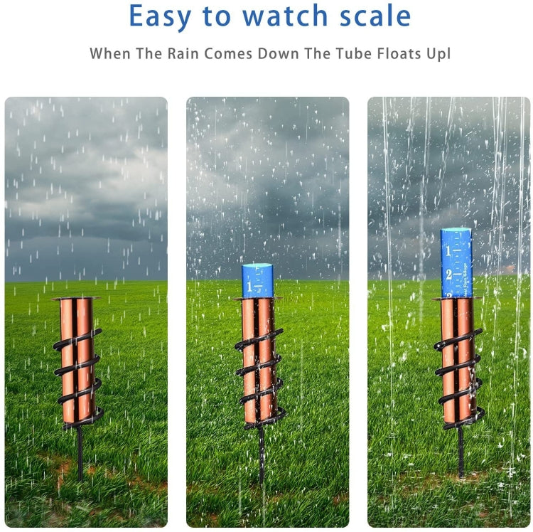 YQ-001 Movable Garden Lawn Pole Copper Pipe Spiral Anti-Falling Rain Gauge