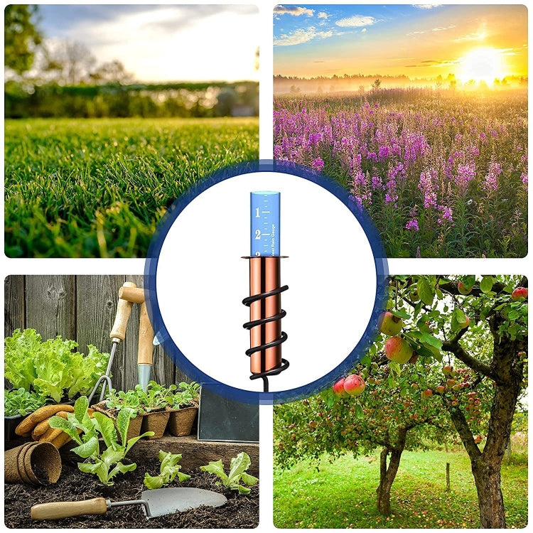 YQ-001 Movable Garden Lawn Pole Copper Pipe Spiral Anti-Falling Rain Gauge