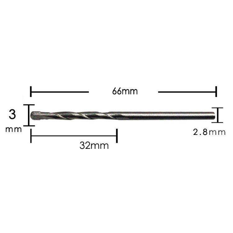 10 PCS Hand Electric Drill Shock Drill Wall Mix Soil Cement Wall Construction Drill Bit, Model: 3x66mm Round Handle