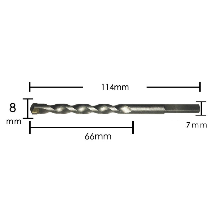 10 PCS Hand Electric Drill Shock Drill Wall Mix Soil Cement Wall Construction Drill Bit, Model: 8x114mm Triangle Handle