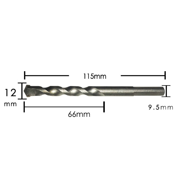 10 PCS Hand Electric Drill Shock Drill Wall Mix Soil Cement Wall Construction Drill Bit, Model: 12x115mm Triangle Handle