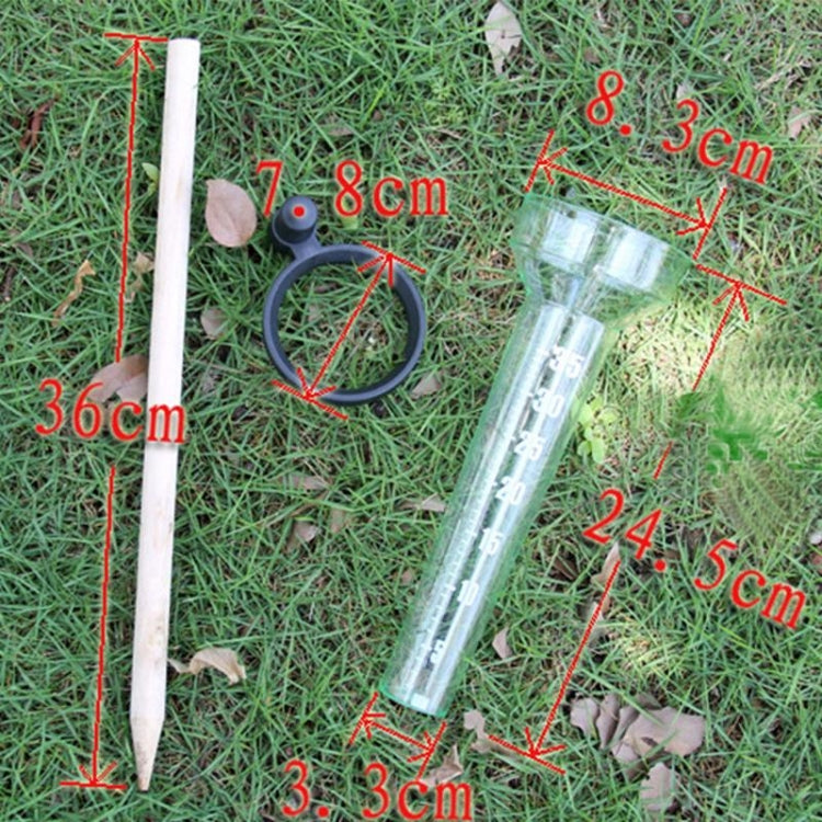 2 PCS Rainfall Observation Tool For Garden Outdoor Rain Gauge, Specification: Wood Stick + Measuring Cup