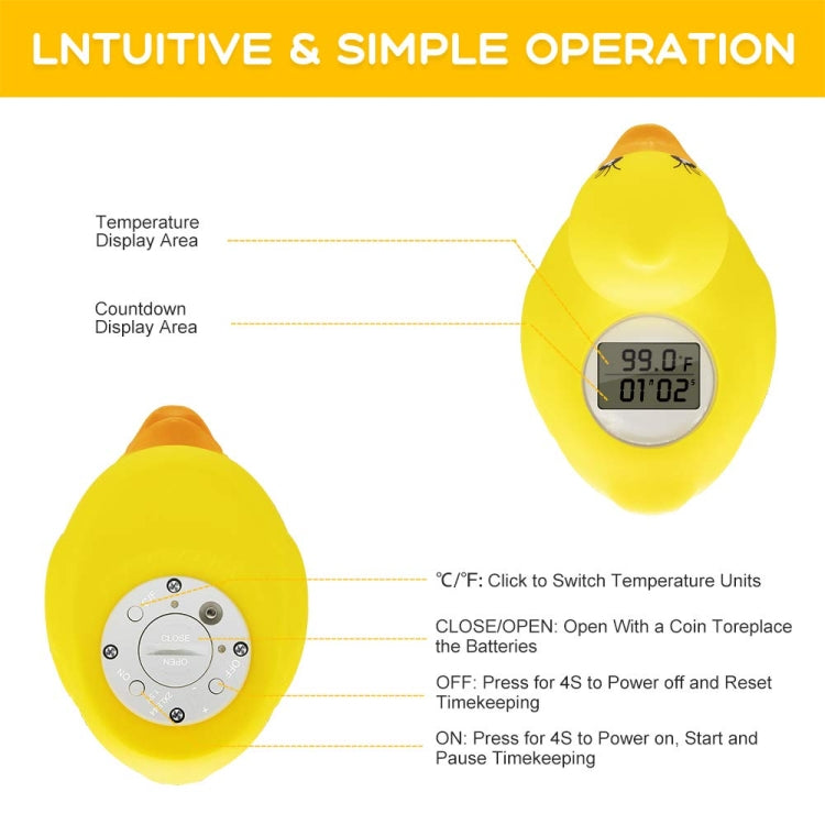 SN062 Children Bath Thermometer Water Baby Bathing Yellow Duck Water Thermometer(Yellow)
