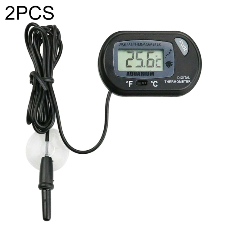 2 PCS SN076 Aquarium Fish Tank Probe Thermomete(Black)