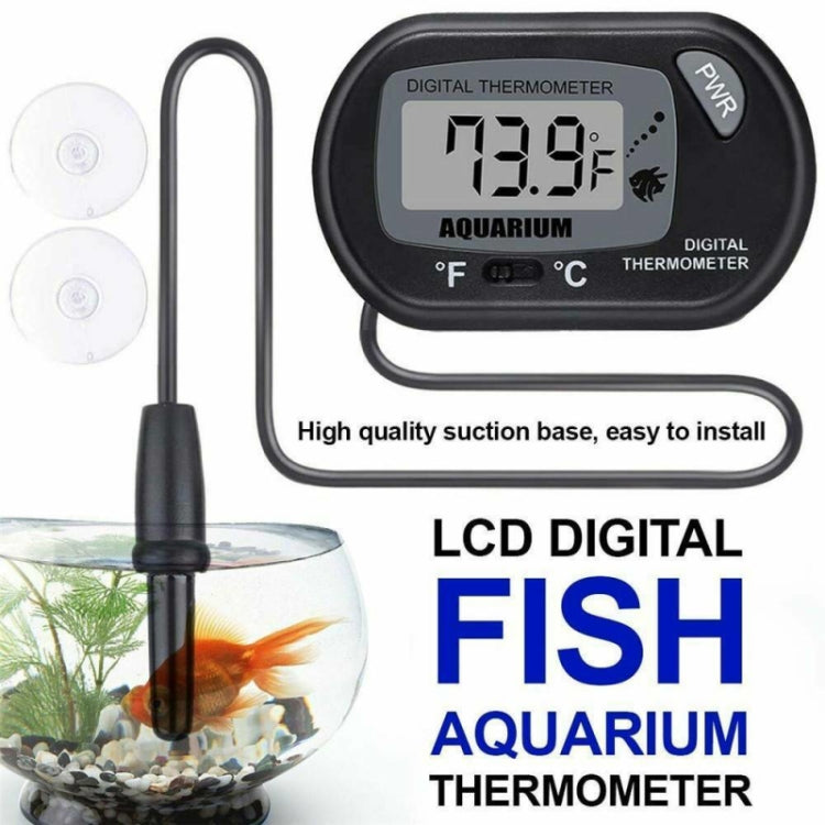 2 PCS SN076 Aquarium Fish Tank Probe Thermomete(Black)