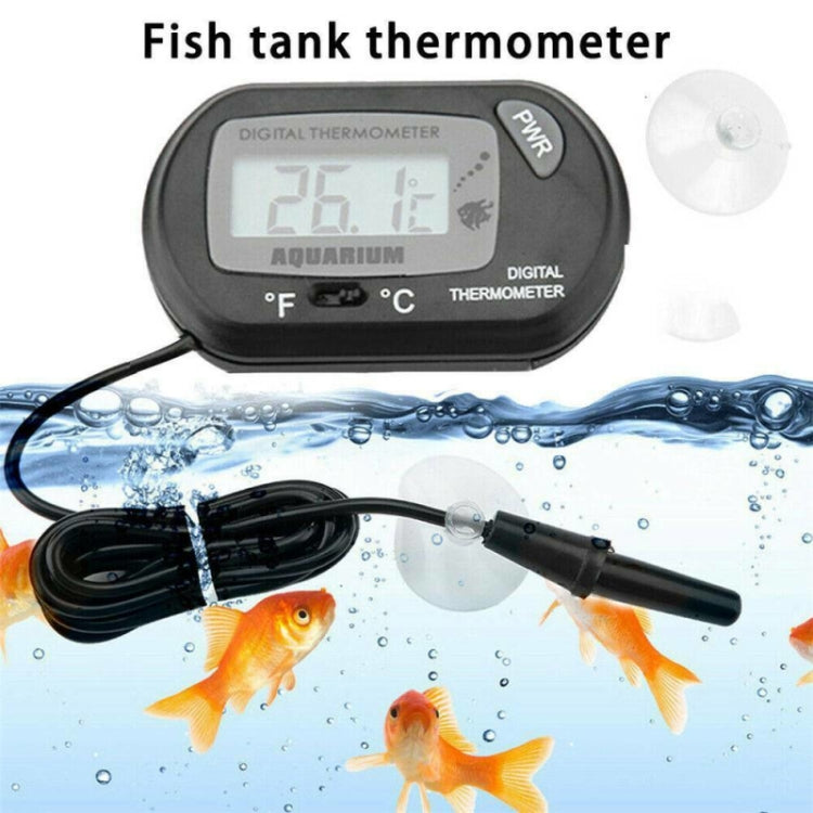 2 PCS SN076 Aquarium Fish Tank Probe Thermomete(Black)