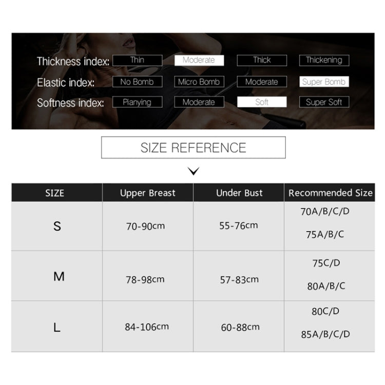 High Stretch Breathable Fitness Women Padded Sports Bra, Size:S
