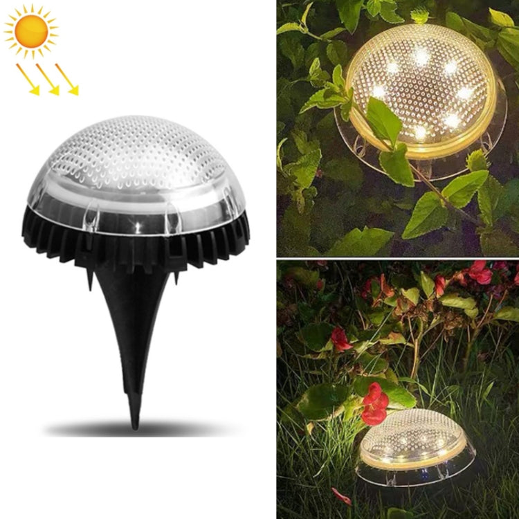 8 LEDs Solar Circular Underground Light Outdoor Waterproof Lawn Stair Light, Light Color: Warm White Light