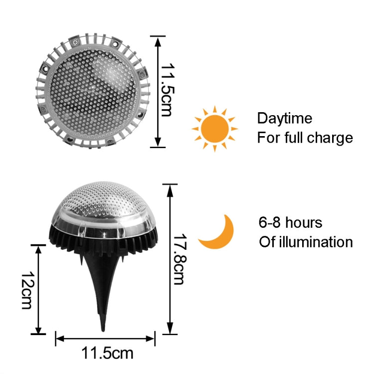 8 LEDs Solar Circular Underground Light Outdoor Waterproof Lawn Stair Light, Light Color: Warm White Light