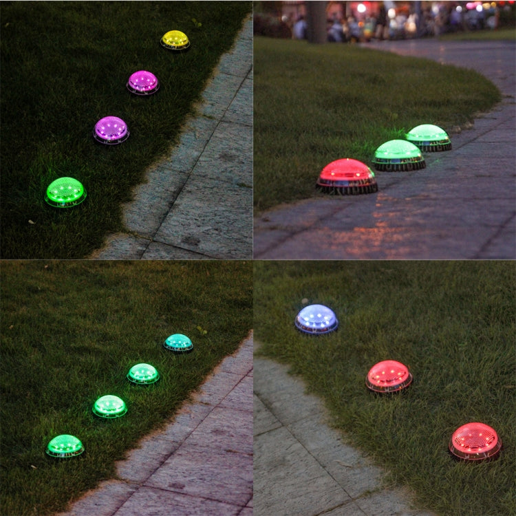 8 LEDs Solar Circular Underground Light Outdoor Waterproof Lawn Stair Light, Light Color: Gradient RGB Light