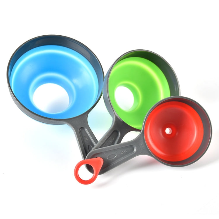 2 Sets 3 In 1 Folding Plastic Funnel Jam Funnel Oil Drain, Specification: 19.5x12cm