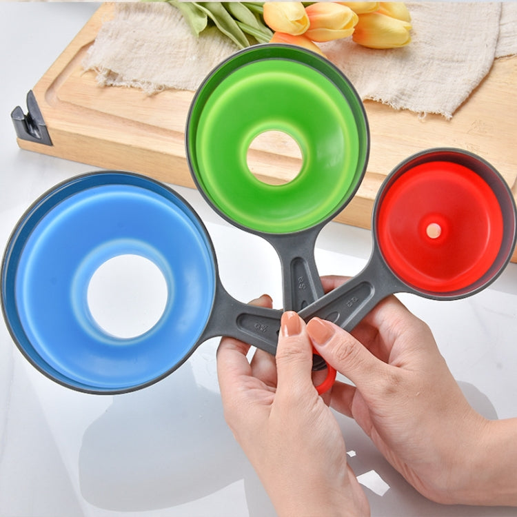 2 Sets 3 In 1 Folding Plastic Funnel Jam Funnel Oil Drain, Specification: 19.5x12cm