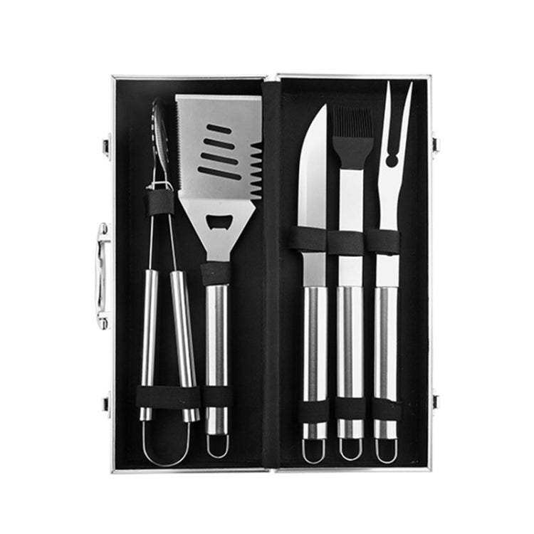 5 in 1 B Barbecue Combination Tool Set Aluminum Box Stainless Steel Grill Set