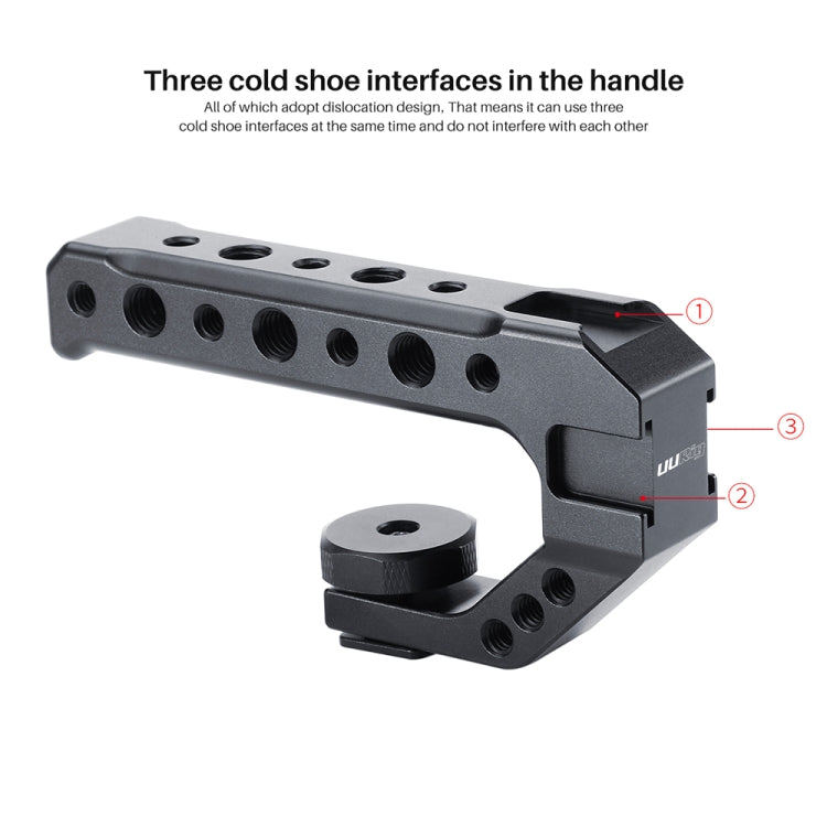 Ulanzi UURig R005 Camera Top Handle Grip with 3 Cold Shoe Adapter Mounts