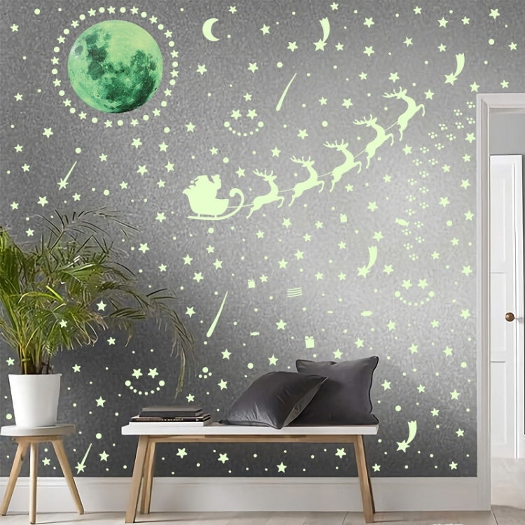 2 Packs AFG3367 Moon + 407 PCS Dot + 103 PCS Star + Two Christmas PE Film Luminous Stickers, Specification: Green