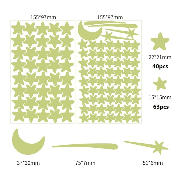 3 Packs Luminous Home Decoration Combination Wall Sticker, Specification: 103PCS Stars + Meteor Blue