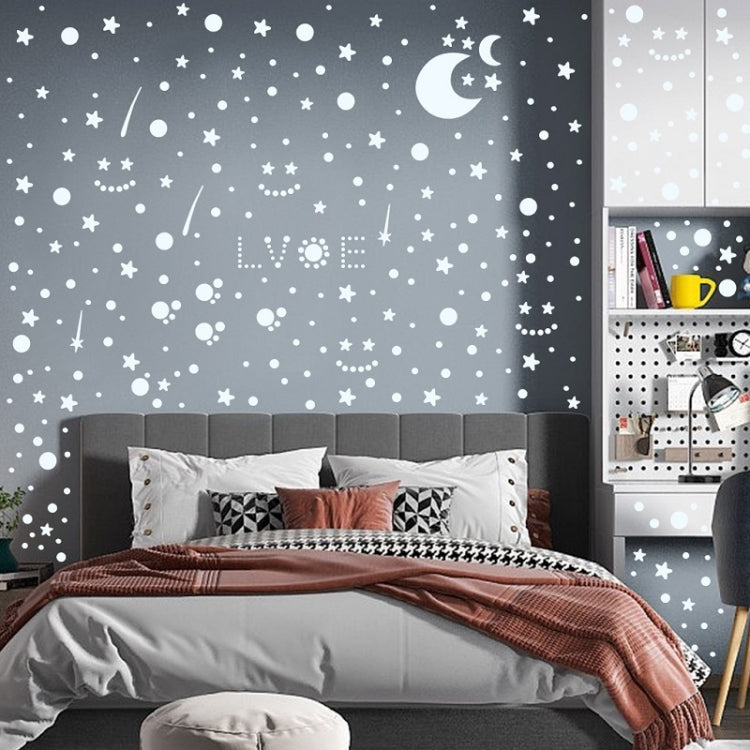 3 Packs Luminous Home Decoration Combination Wall Sticker, Specification: 252PCS Dot + Moon Blue