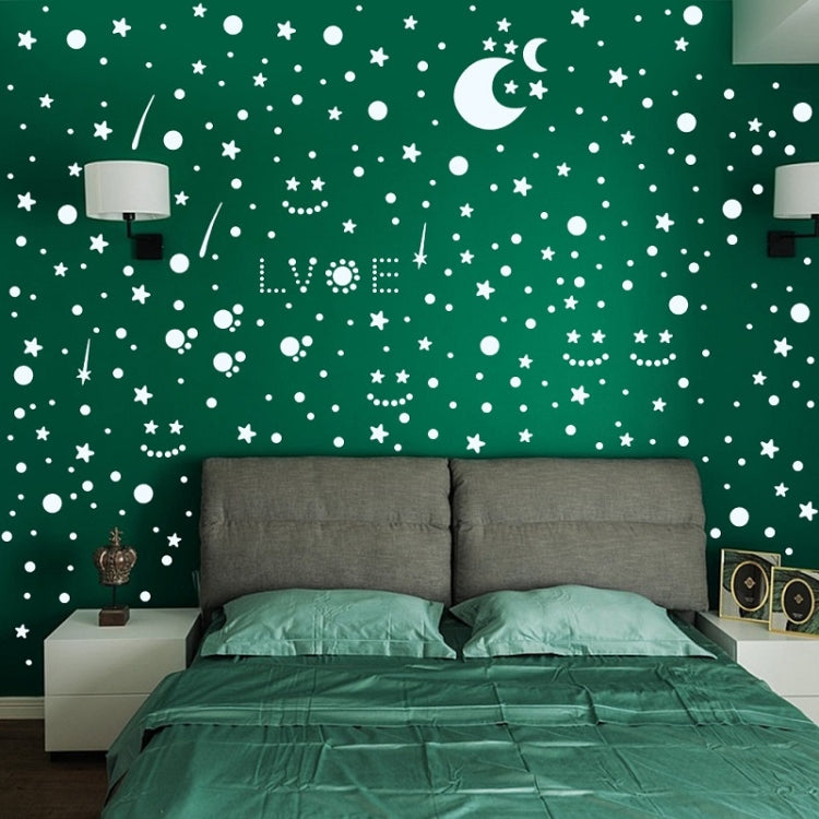 3 Packs Luminous Home Decoration Combination Wall Sticker, Specification: 252PCS Dot + Moon Blue