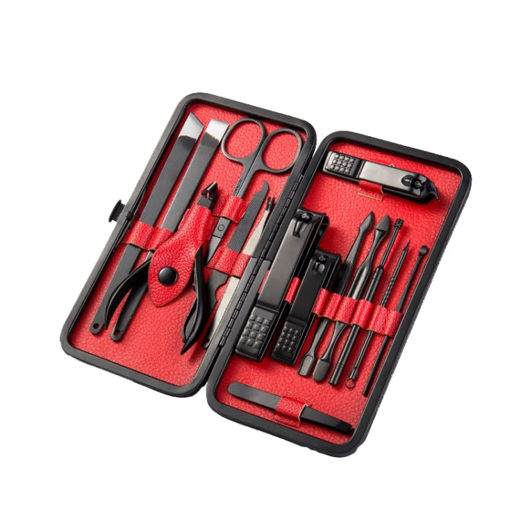 15 PCS / Set Nail Clipper Home Pedicure Nail Care Tools(Black)