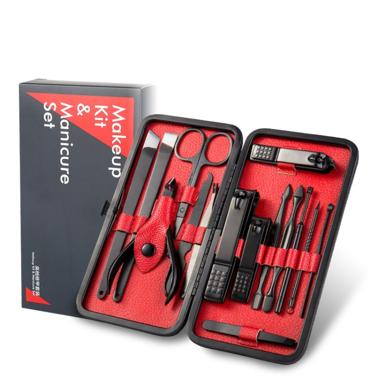 15 PCS / Set Nail Clipper Home Pedicure Nail Care Tools(Black)