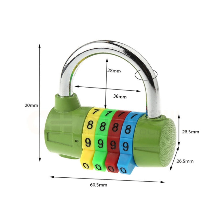 2 PCS CH-206 4-Digit Alloy Password Padlock Gym Password Lock, Specification: Fruit Green