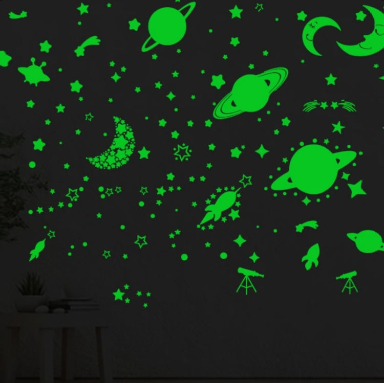 2 Packs AFG3269 Luminous Star Moon Meteor Combination Wall Sticker Home Decoration Wall Sticker