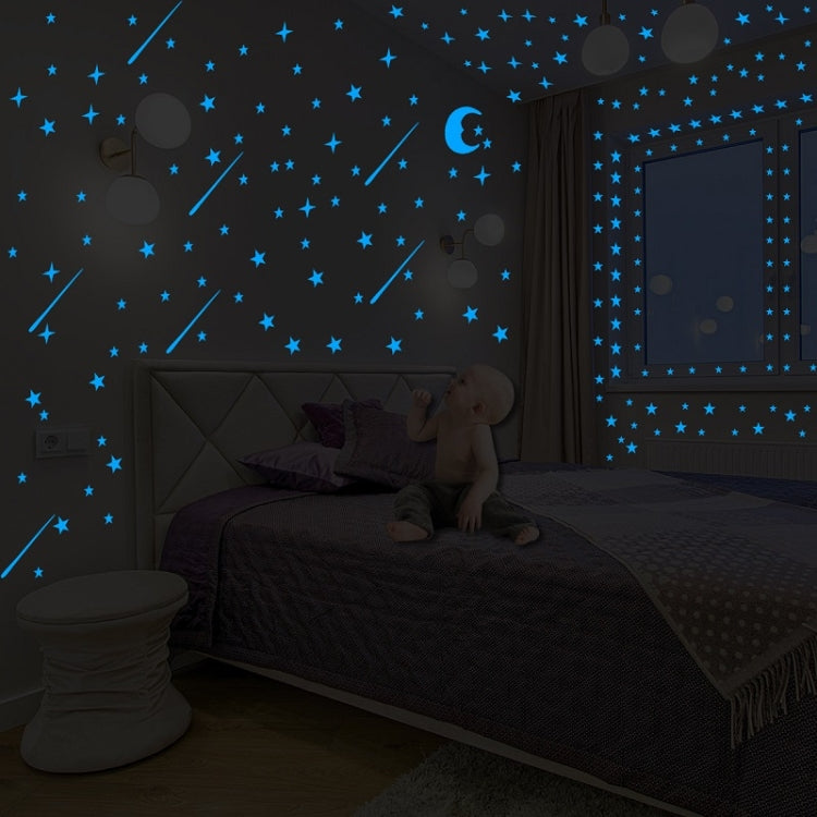 2 Packs AFG3269 Luminous Star Moon Meteor Combination Wall Sticker Home Decoration Wall Sticker