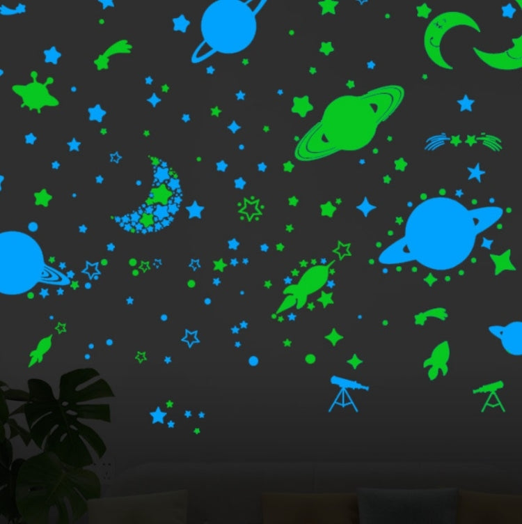 2 Packs AFG3269 Luminous Star Moon Meteor Combination Wall Sticker Home Decoration Wall Sticker