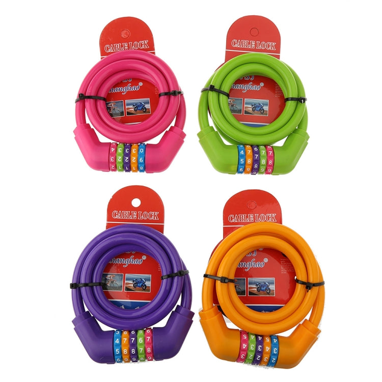 CH-501 12 X 120cm Bicycle Password Steel Wire Lock Anti-Theft Vehicle Lock, Random Color Delivery