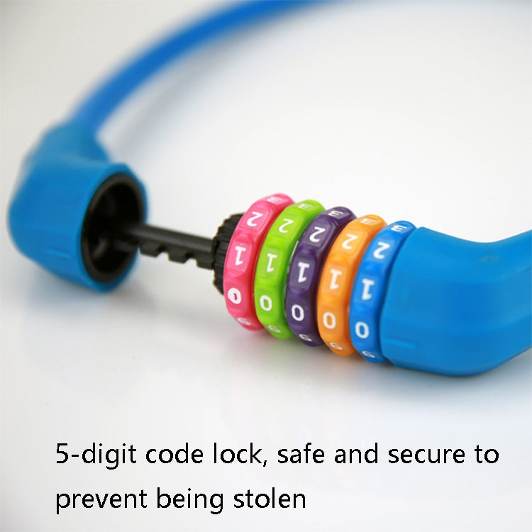 CH-501 12 X 120cm Bicycle Password Steel Wire Lock Anti-Theft Vehicle Lock, Random Color Delivery