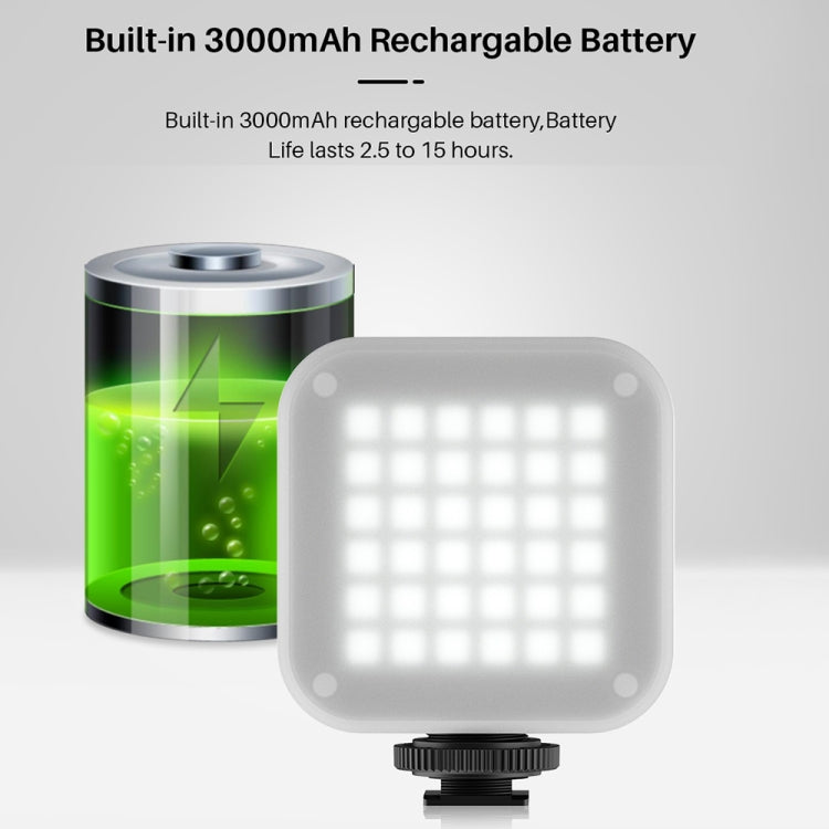 Ulanzi U-Bright Mini Camera 2700k-6500k LED Video Light Vlog Fill Light with Magnetic Soft Cover & 6 Colored Paper & 3 Cold Shoes